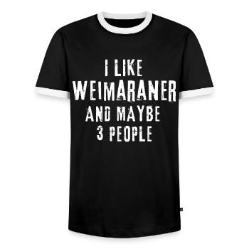 Weimaraner - Männer Kontrast-T-Shirt - Schwarz/Weiß - Vorne - AI Model Female 172 light (172cm) & AI Model Male 178 light (178cm)