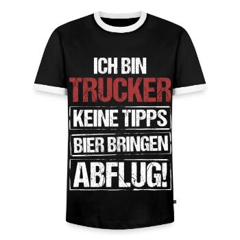 Je suis camionneur - apportez de la bière et décollez - T-shirt contrasté Homme - noir/blanc - Devant - AI Model Female 172 light (172cm) & AI Model Male 178 light (178cm)