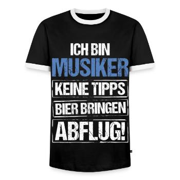 Ich bin Musiker - Bier bringen und Abflug - Männer Kontrast-T-Shirt - Schwarz/Weiß - Vorne - AI Model Female 172 light (172cm) & AI Model Male 178 light (178cm)