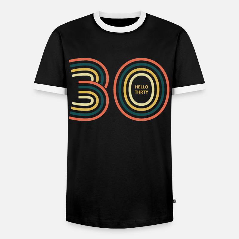 hello 30. 30th birthday - Men's Ringer Shirt - black/white