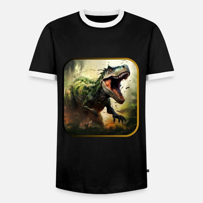 Dinosaur Dinosaurs Design - Men's Ringer Shirt - black/white
