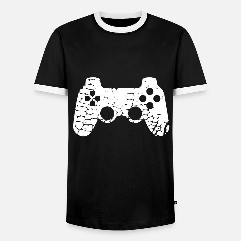 Controller - Men's Ringer Shirt - black/white