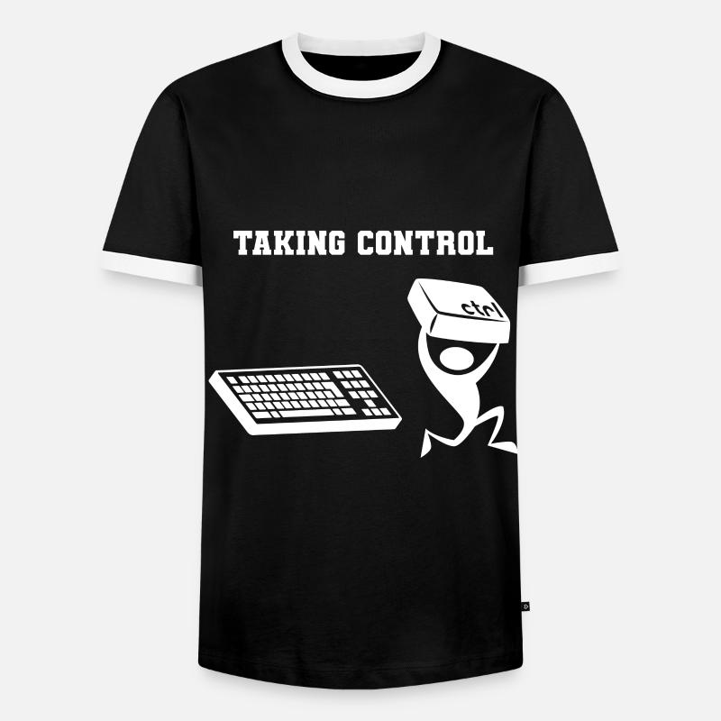 Taking Control - Männer Kontrast-T-Shirt - Schwarz/Weiß