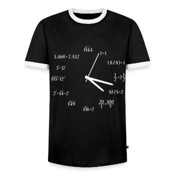 Clock Mathematics - Men's Ringer Shirt - black/white - Front - AI Model Female 172 light (172cm) & AI Model Male 178 light (178cm)