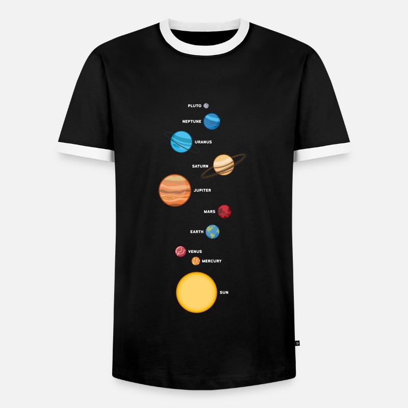 Sonnensystem - Männer Kontrast-T-Shirt - Schwarz/Weiß