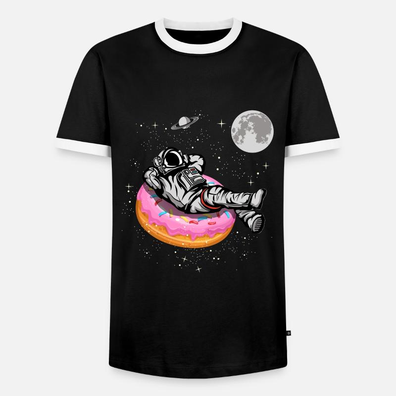 Spaceman On A Donut - Men's Ringer Shirt - black/white