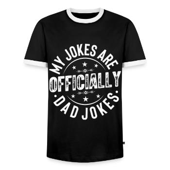Dad Fathers Day Daddy Papa Funny Father´s Day - Men's Ringer Shirt - black/white - Front - AI Model Female 172 light (172cm) & AI Model Male 178 light (178cm)