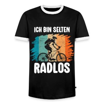 Rarement vélo sans roues vélo de montagne vélo de route vélo - T-shirt contrasté Homme - noir/blanc - Devant - AI Model Female 172 light (172cm) & AI Model Male 178 light (178cm)