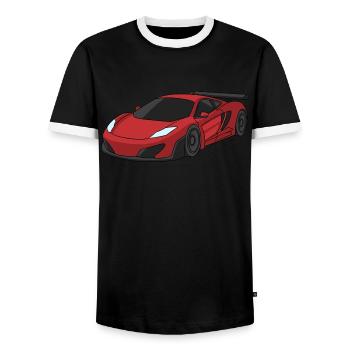 Faire fonctionner des voitures de sport - T-shirt contrasté Homme - noir/blanc - Devant - AI Model Female 172 light (172cm) & AI Model Male 178 light (178cm)