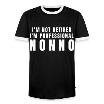 Non. Cadeau Nonno - T-shirt contrasté Homme - noir/blanc - Devant - AI Model Female 172 light (172cm) & AI Model Male 178 light (178cm)