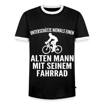 Fahrrad Radfahren Lustiges Radfahrer Geschenk - Männer Kontrast-T-Shirt - Schwarz/Weiß - Vorne - AI Model Female 172 light (172cm) & AI Model Male 178 light (178cm)