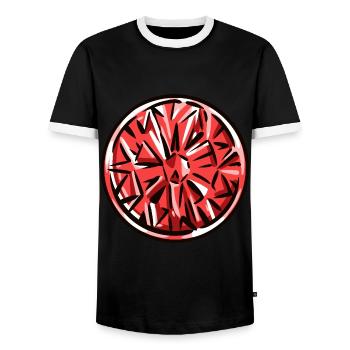 Pierre précieuse de diamant - T-shirt contrasté Homme - noir/blanc - Devant - AI Model Female 172 light (172cm) & AI Model Male 178 light (178cm)