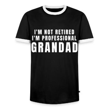Professioneller Opa - Männer Kontrast-T-Shirt - Schwarz/Weiß - Vorne - AI Model Female 172 light (172cm) & AI Model Male 178 light (178cm)