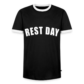 CADEAU DE REPOS SPORTSMAN TRIATHLON TRIATHLET TRI - T-shirt contrasté Homme - noir/blanc - Devant - AI Model Female 172 light (172cm) & AI Model Male 178 light (178cm)
