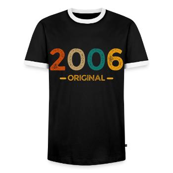 2006 Original - T-shirt contrasté Homme - noir/blanc - Devant - AI Model Female 172 light (172cm) & AI Model Male 178 light (178cm)