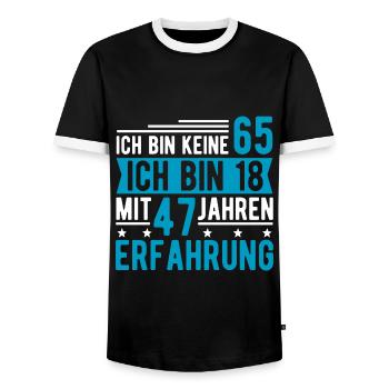Geschenk zum 65. Geburtstag 65 Jahre - Männer Kontrast-T-Shirt - Schwarz/Weiß - Vorne - AI Model Female 172 light (172cm) & AI Model Male 178 light (178cm)