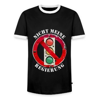 Ampel Nicht meine Regierung - Männer Kontrast-T-Shirt - Schwarz/Weiß - Vorne - AI Model Female 172 light (172cm) & AI Model Male 178 light (178cm)