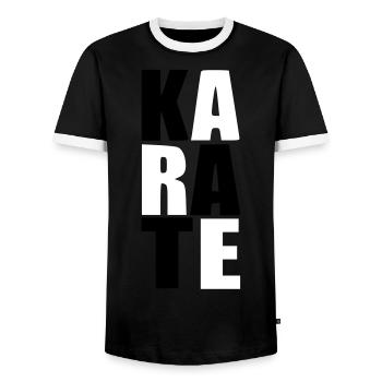 KARATE Sport Japon combat cadeau anniversaire - T-shirt contrasté Homme - noir/blanc - Devant - AI Model Female 172 light (172cm) & AI Model Male 178 light (178cm)