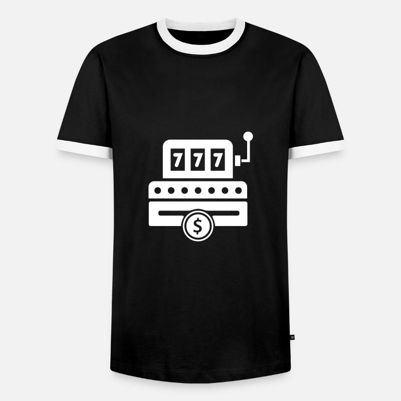 slott machine/ einarmiger Bandit - Männer Kontrast-T-Shirt - Schwarz/Weiß