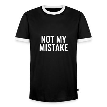 Not My mistake unschuldig Unschuld Pech Tollpatsch - Männer Kontrast-T-Shirt - Schwarz/Weiß - Vorne - AI Model Female 172 light (172cm) & AI Model Male 178 light (178cm)