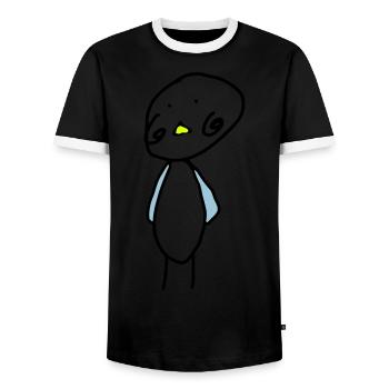 Bird / Chick / Oiseau / Vogel / Baby / Birth [A] - Men's Ringer Shirt - black/white - Front - AI Model Female 172 light (172cm) & AI Model Male 178 light (178cm)