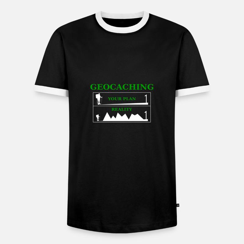 Geocaching - Men's Ringer Shirt - black/white
