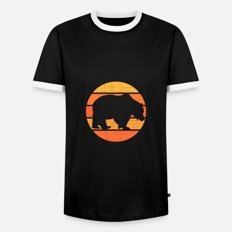 Bär - Männer Kontrast-T-Shirt - Schwarz/Weiß