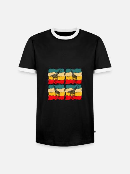 Giraffe - Men's Ringer Shirt - black/white
