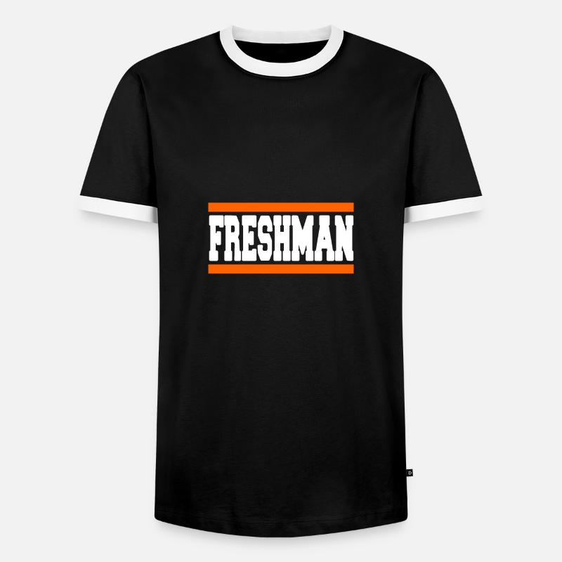 Freshman Year Bold Block Statement - Männer Kontrast-T-Shirt - Schwarz/Weiß