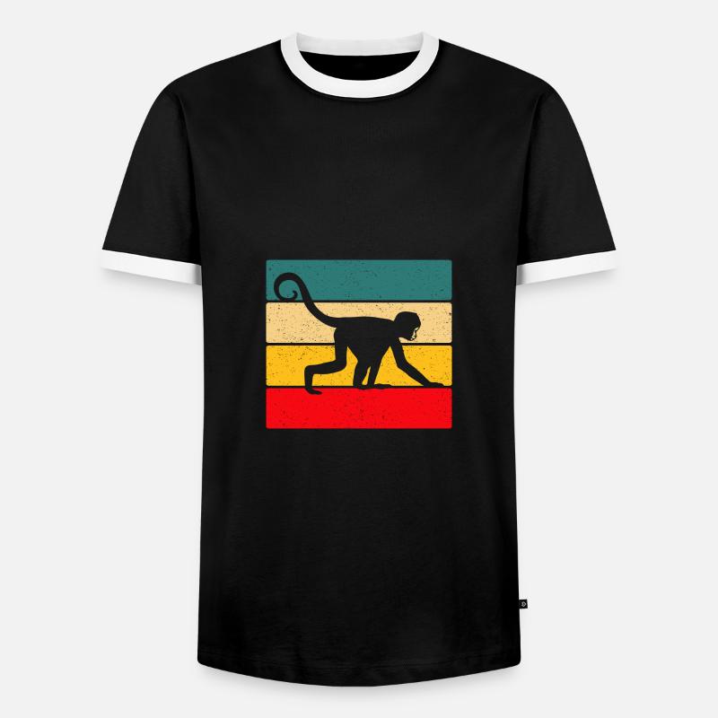 monkey - Men's Ringer Shirt - black/white