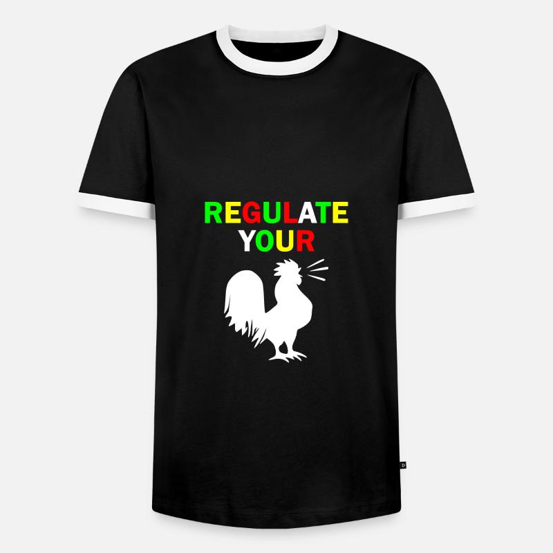 regulate your chicken - Men's Ringer Shirt - black/white