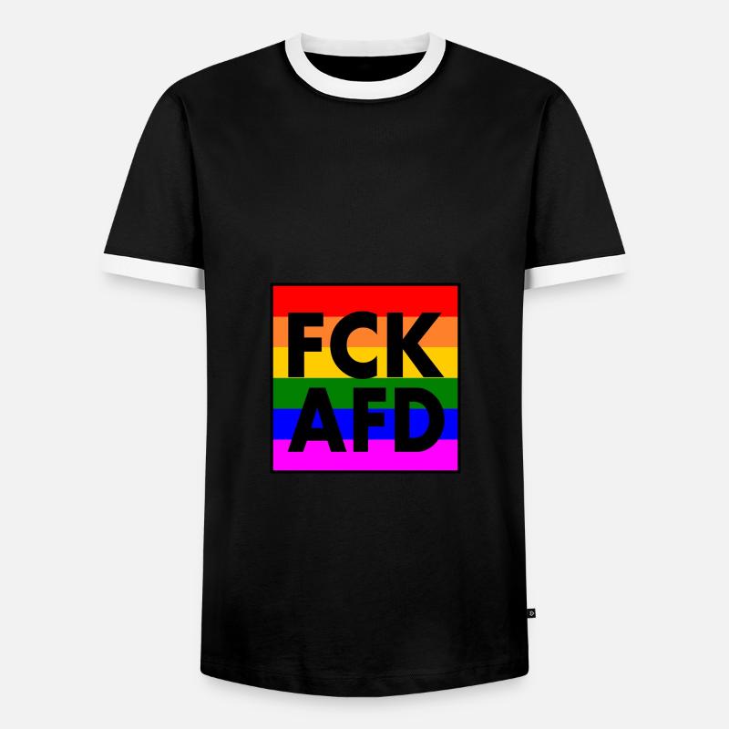Fck afd - Men's Ringer Shirt - black/white