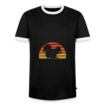 Écureuil - T-shirt contrasté Homme - noir/blanc - Devant - AI Model Female 172 light (172cm) & AI Model Male 178 light (178cm)