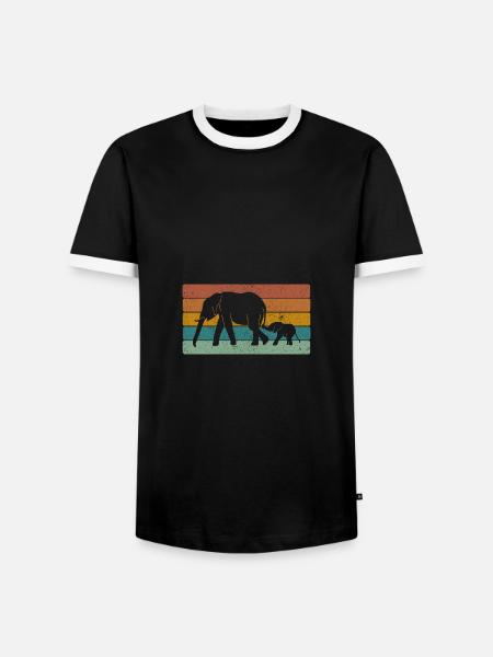 Éléphant - T-shirt contrasté Homme - noir/blanc