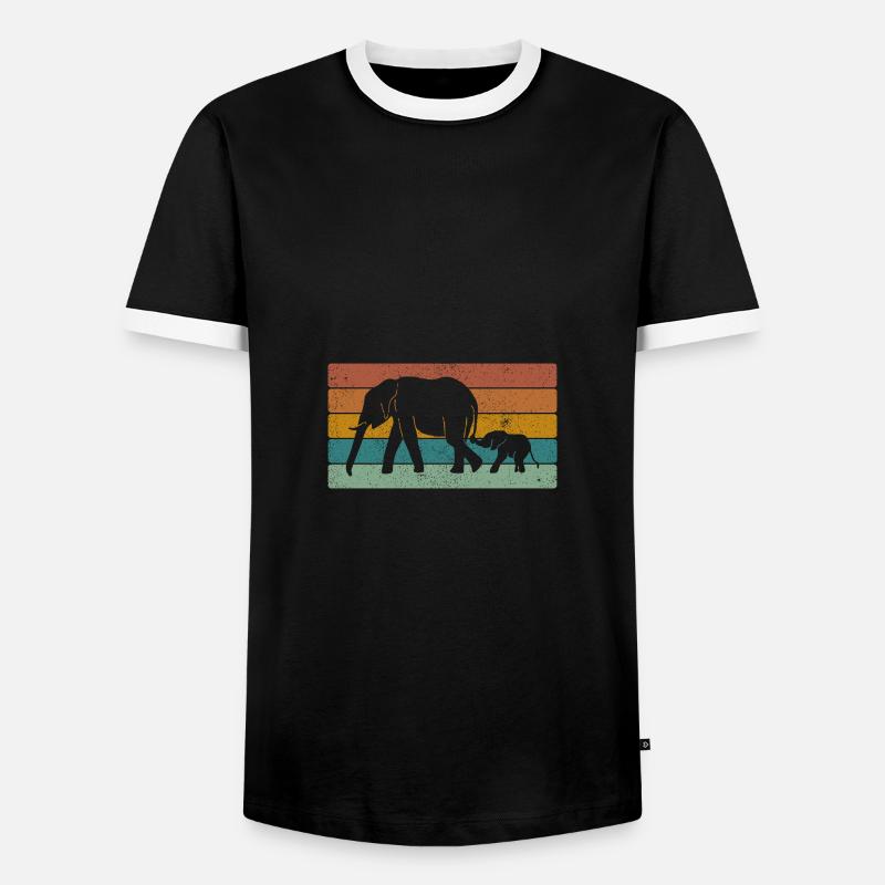Elephant - Men's Ringer Shirt - black/white