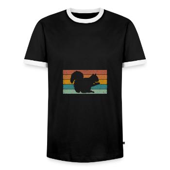 Écureuil - T-shirt contrasté Homme - noir/blanc - Devant - AI Model Female 172 light (172cm) & AI Model Male 178 light (178cm)