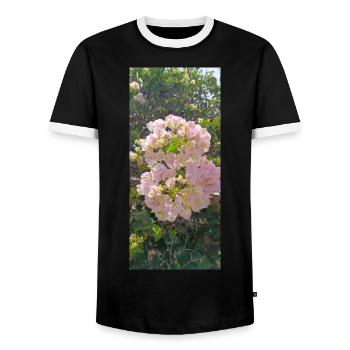 Bugamlia fleurs de rose spectaculaires - T-shirt contrasté Homme - noir/blanc - Devant - AI Model Female 172 light (172cm) & AI Model Male 178 light (178cm)