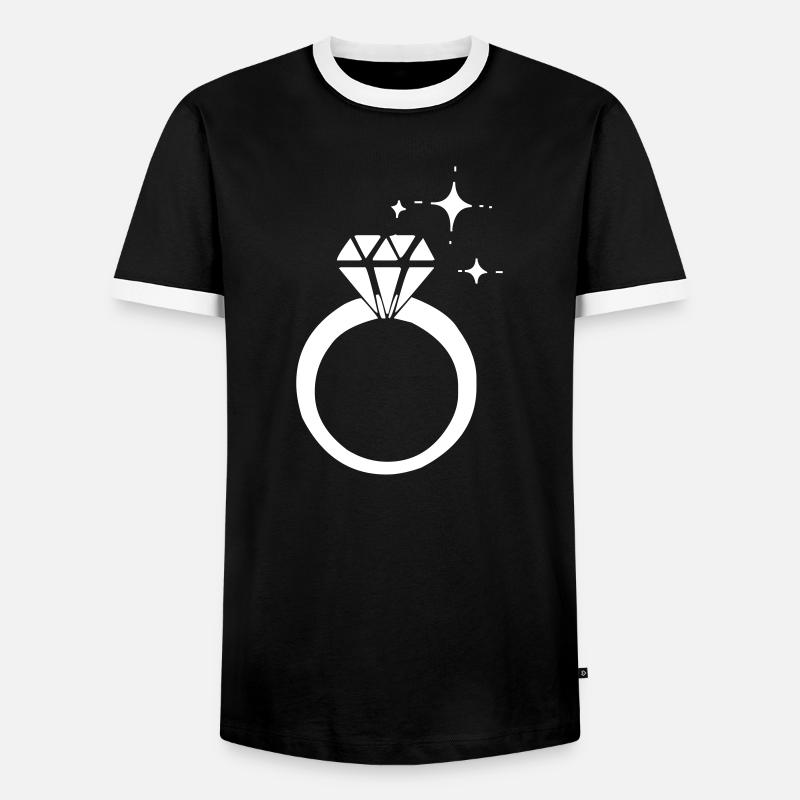 Diamond ring - Men's Ringer Shirt - black/white