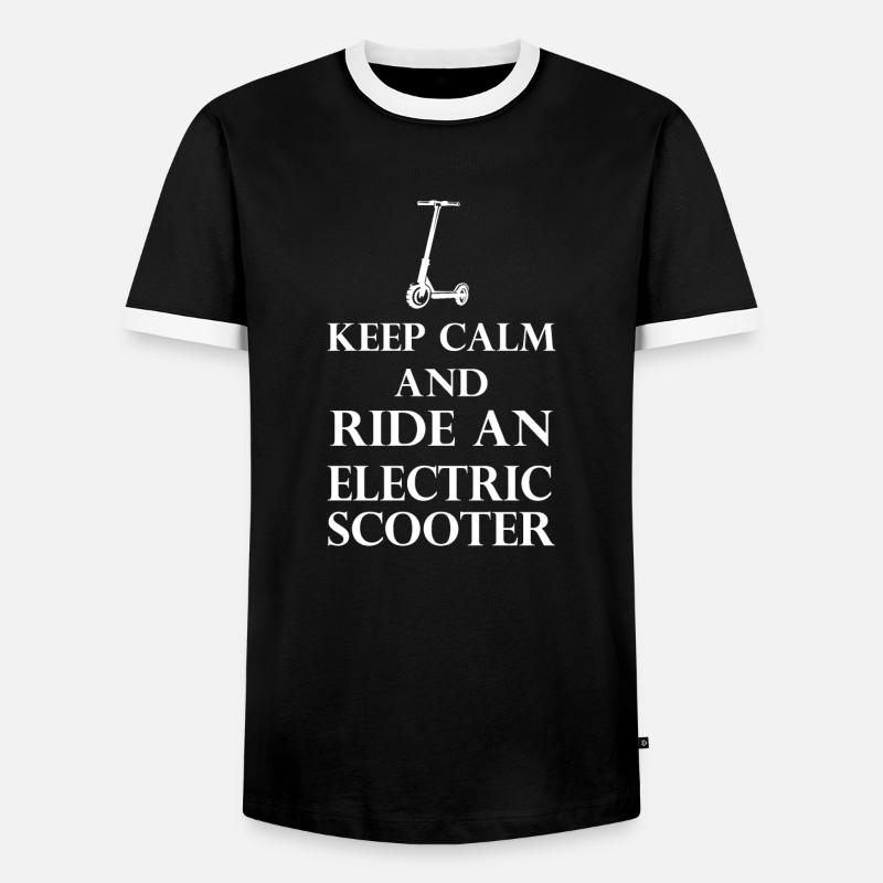 E-Scooter E-Roller Scooter - Männer Kontrast-T-Shirt - Schwarz/Weiß
