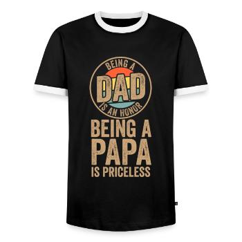 Papa & Opa Familie Papa Geschenk - Männer Kontrast-T-Shirt - Schwarz/Weiß - Vorne - AI Model Female 172 light (172cm) & AI Model Male 178 light (178cm)