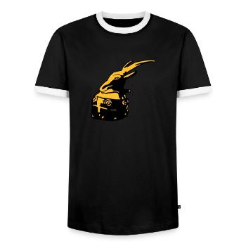 Albanischer Helm von Skanderbeg Tirana Albanien - Männer Kontrast-T-Shirt - Schwarz/Weiß - Vorne - AI Model Female 172 light (172cm) & AI Model Male 178 light (178cm)