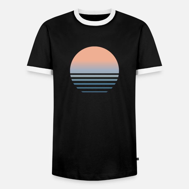 SONNE - Männer Kontrast-T-Shirt - Schwarz/Weiß