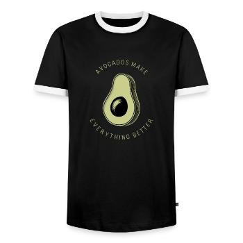 Avocados Make Everything Better - Men's Ringer Shirt - black/white - Front - AI Model Female 172 light (172cm) & AI Model Male 178 light (178cm)