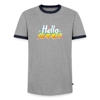 Hallo Sommer - Männer Kontrast-T-Shirt - Grau/Navy  - Vorne - AI Model Female 172 light (172cm) & AI Model Male 178 light (178cm)