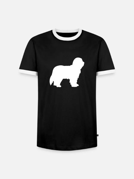 Bearded Collie - Männer Kontrast-T-Shirt - Schwarz/Weiß