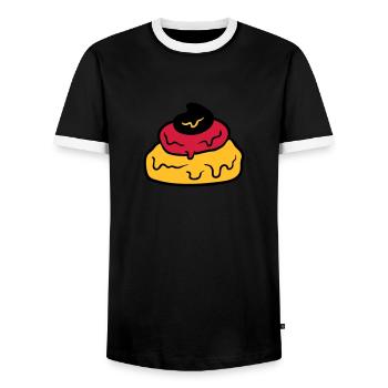 shit shit pile heap disgusting 3 colors germany na - Men's Ringer Shirt - black/white - Front - AI Model Female 172 light (172cm) & AI Model Male 178 light (178cm)