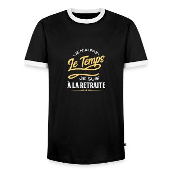 Je suis à la retraite - T-shirt contrasté Homme - noir/blanc - Devant - AI Model Female 172 light (172cm) & AI Model Male 178 light (178cm)