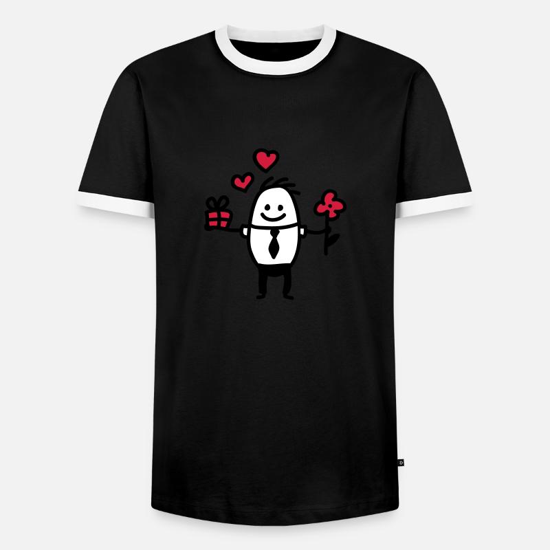 valentine's day - Men's Ringer Shirt - black/white