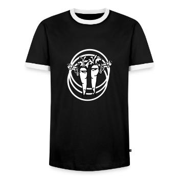 Carotte - T-shirt contrasté Homme - noir/blanc - Devant - AI Model Female 172 light (172cm) & AI Model Male 178 light (178cm)