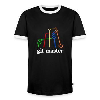 git master vWhite - T-shirt contrasté Homme - noir/blanc - Devant - AI Model Female 172 light (172cm) & AI Model Male 178 light (178cm)